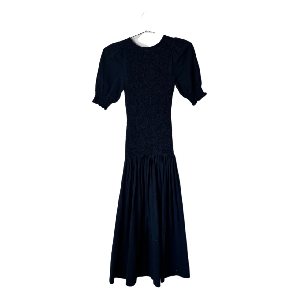 ME+EM Blue Slub Jersey Smock Bodice Midi Dress Size 0 - Picture 5 of 5